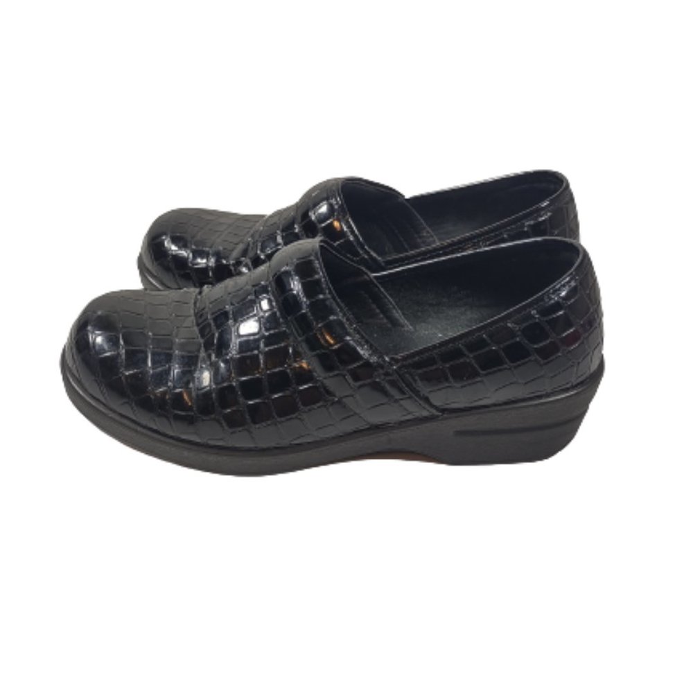 Kagen Comfort Foam Black Slip-On Clog Women's Size 9 Croc Pattern Slip Resistant